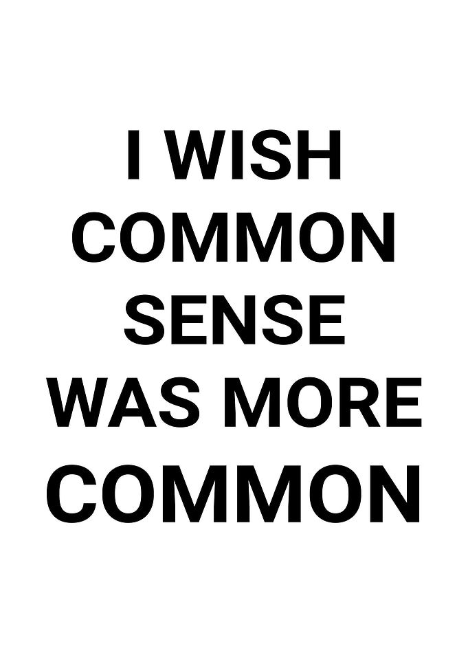 I Wish Common Sense Was