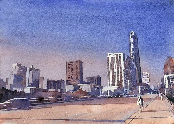 Austin skyline painting