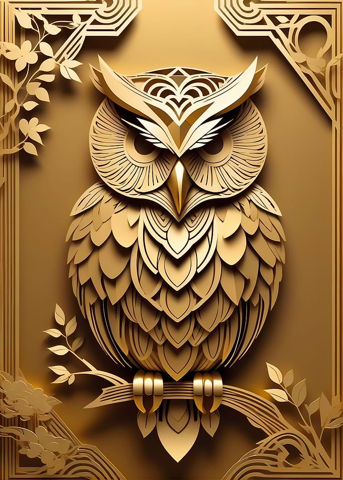 Paper Gold Owl