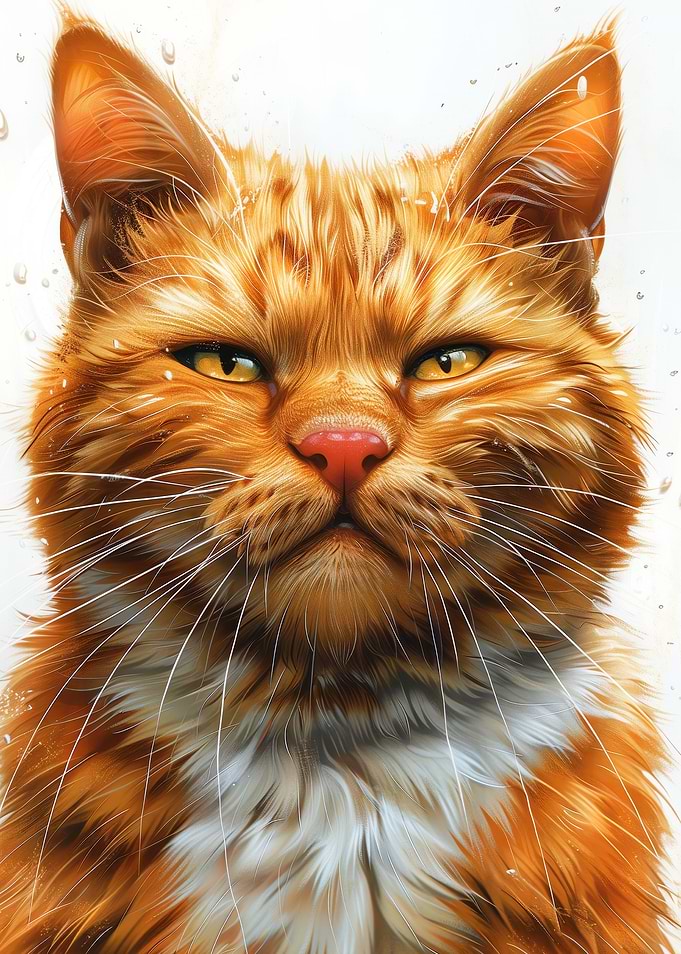Ginger cat animal art