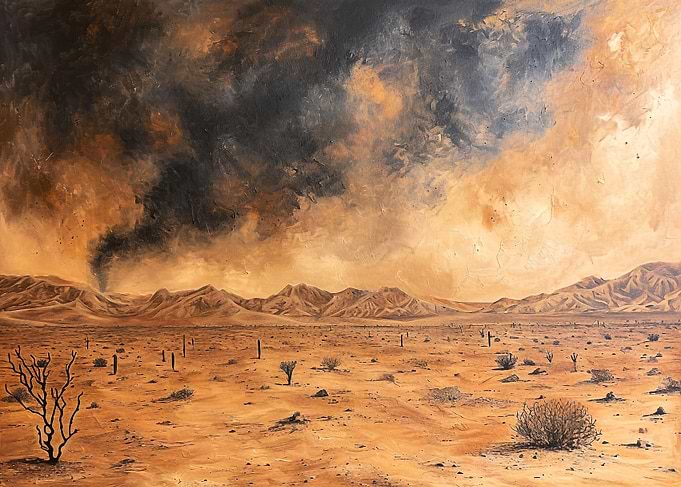 Sandstorm in the desert