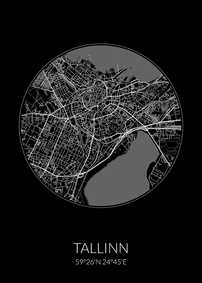 Tallinn Black Circle Map