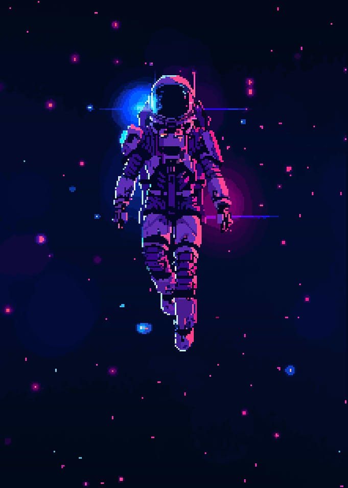 Retro Astronaut Pixel Art