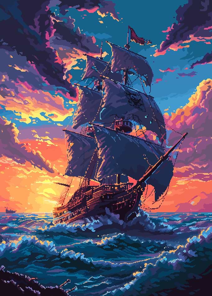 Pirate Ship Pixel Art