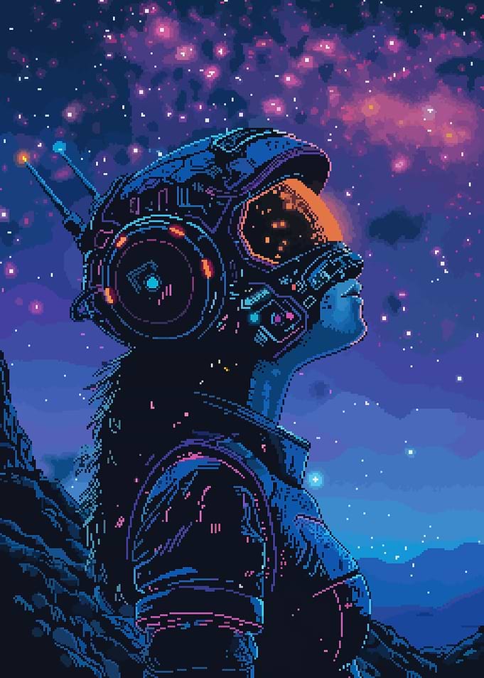 Space Girl Pixel Art Retro