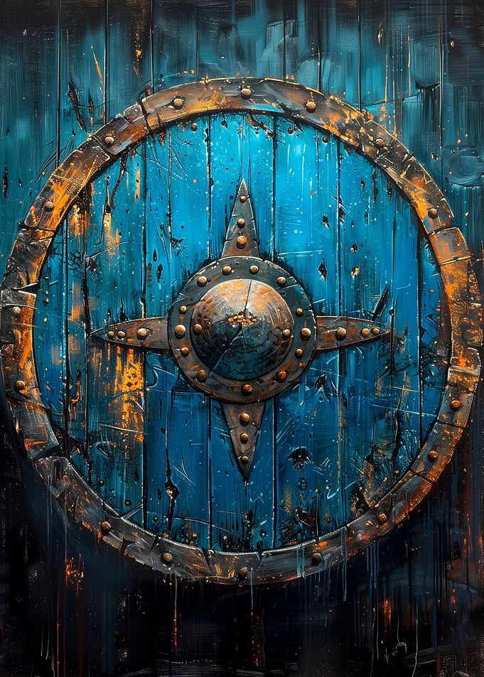 Blue Viking Shield