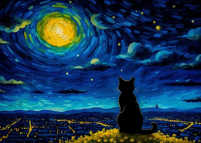 starry night cat