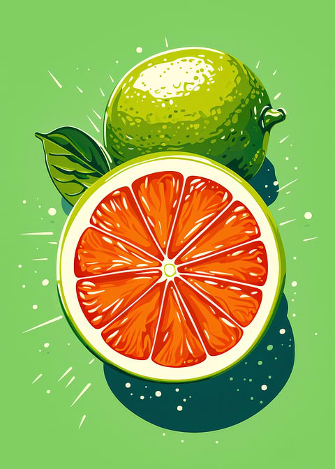 Zesty Citrus Pop Art — kitchen metal wall art