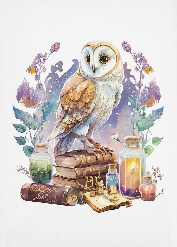 owl and book