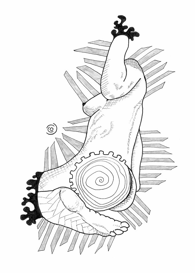 The side of her left foot