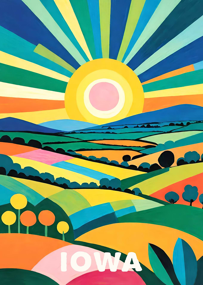 Vibrant Iowa Art Print
