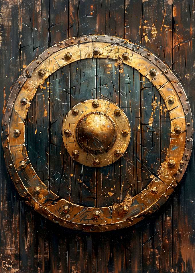 Gold Viking Shield
