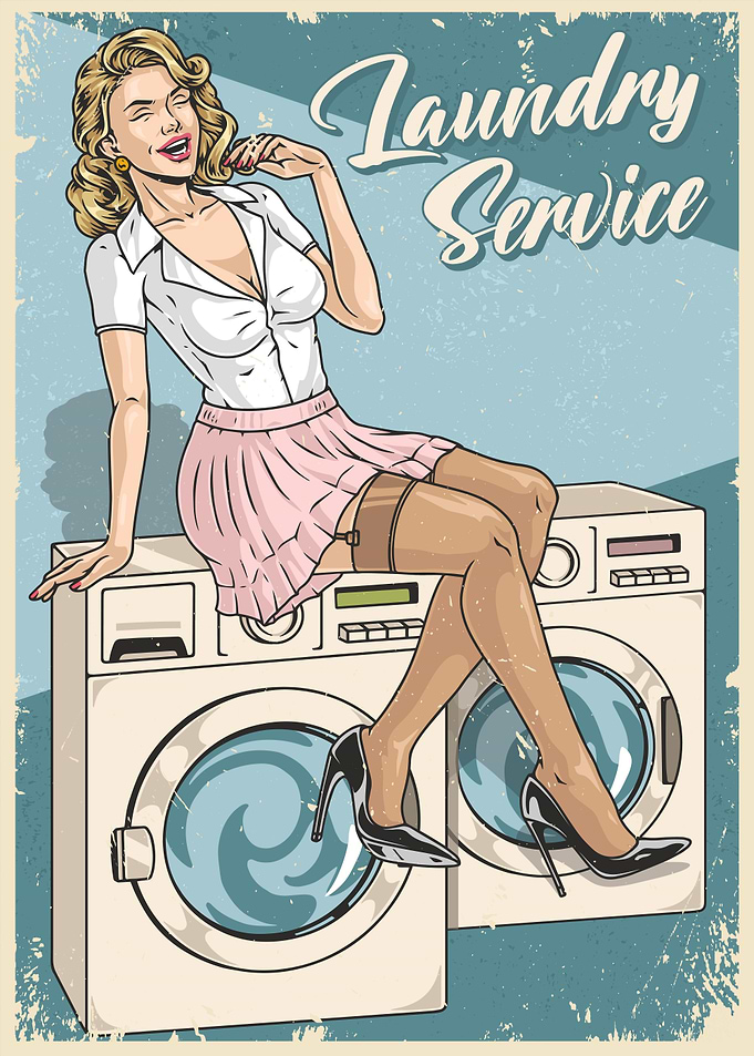 Laundry Service PinUp Girl