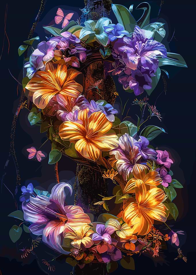 Flower Alphabet Letter S