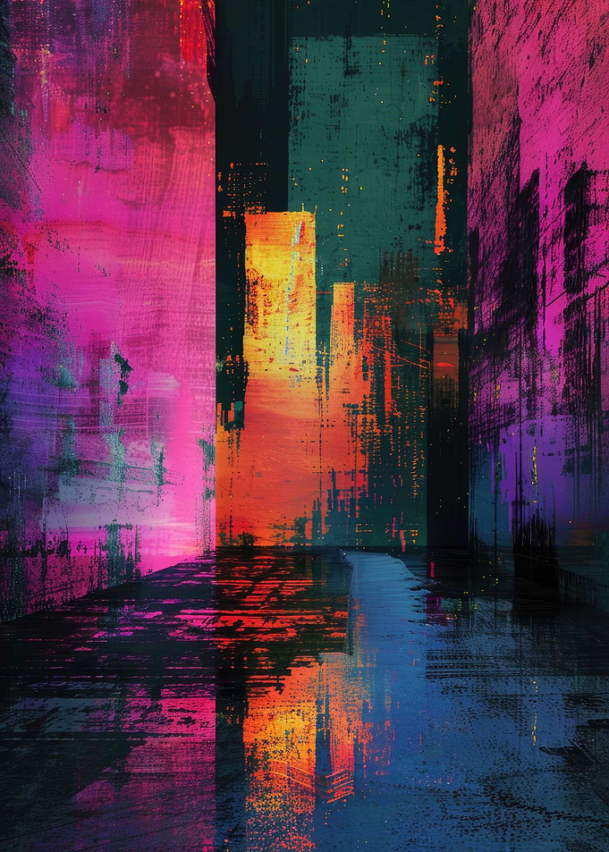 Vibrant Glitch Art