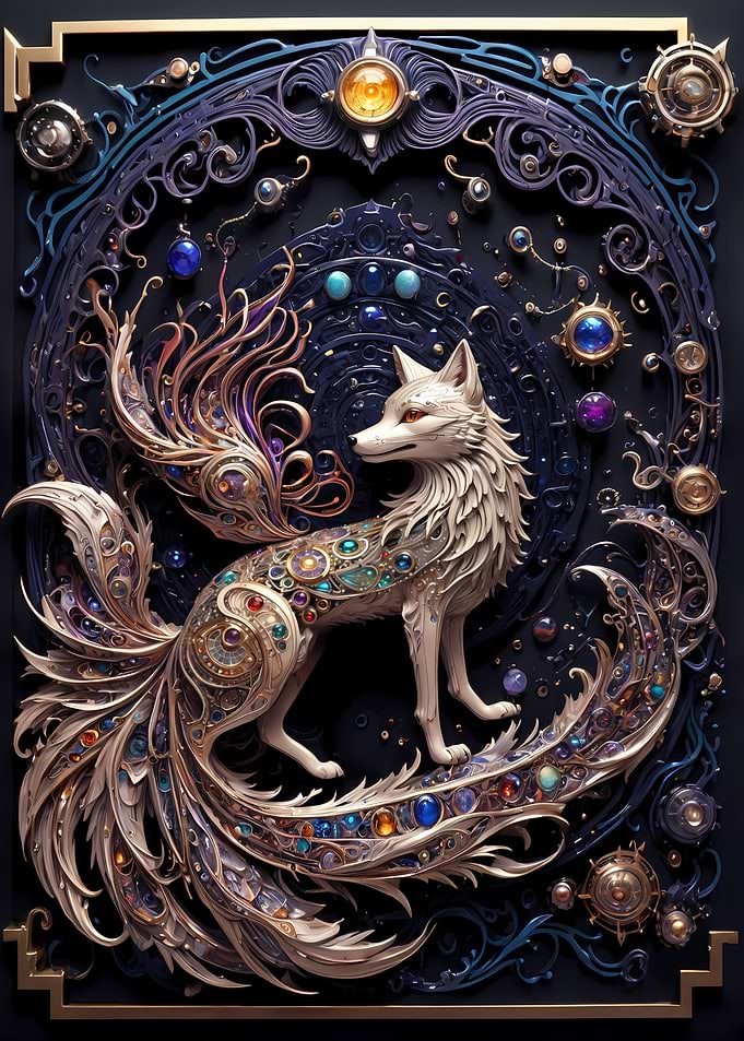 Mythological Fox Art Deco