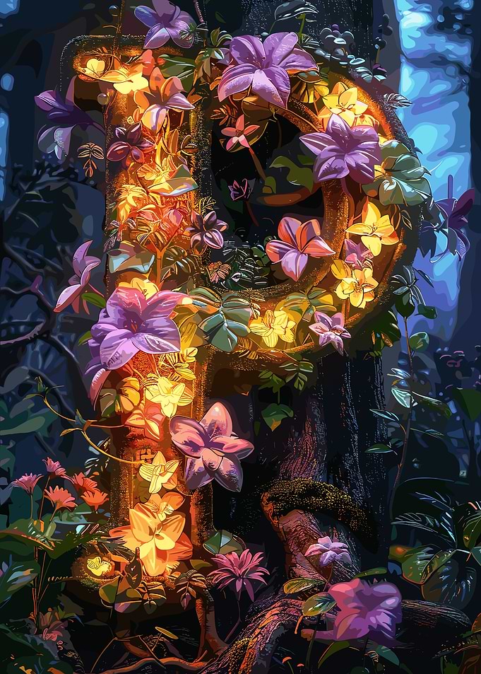 Flower Alphabet Letter P