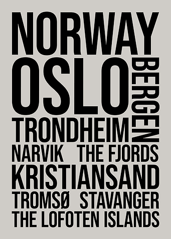 Norway Cities Travel Art