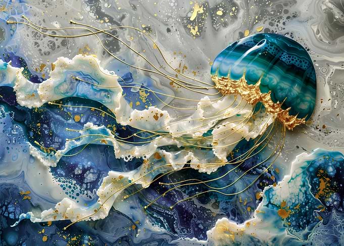 Blue marble of Jellyfish