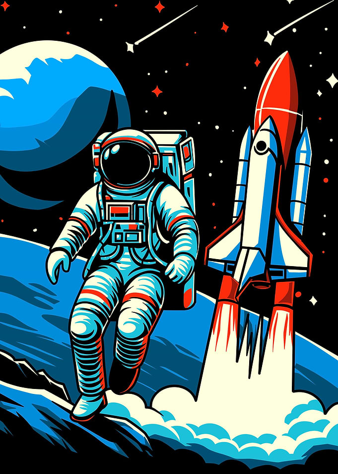 Astronaut with Rocket