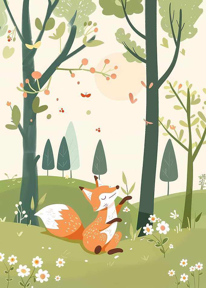 Happy Fox Minimal Art