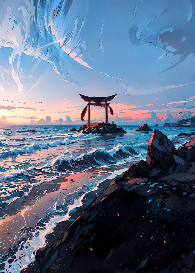 Torii at beach