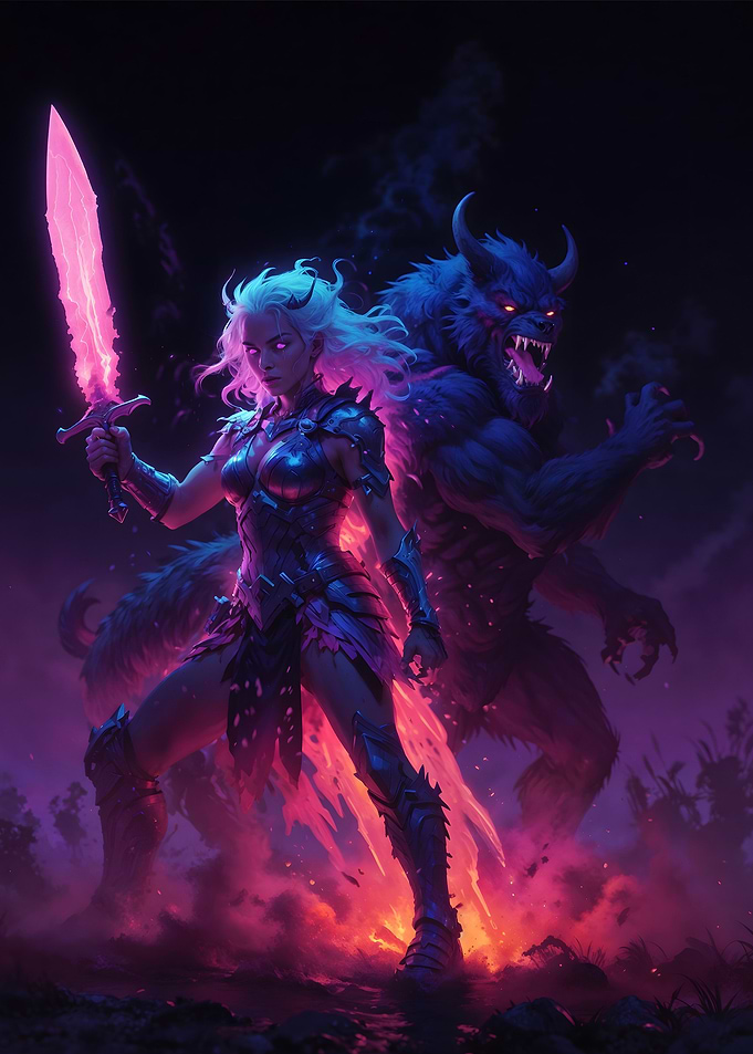 Woman Warrior VS Monster