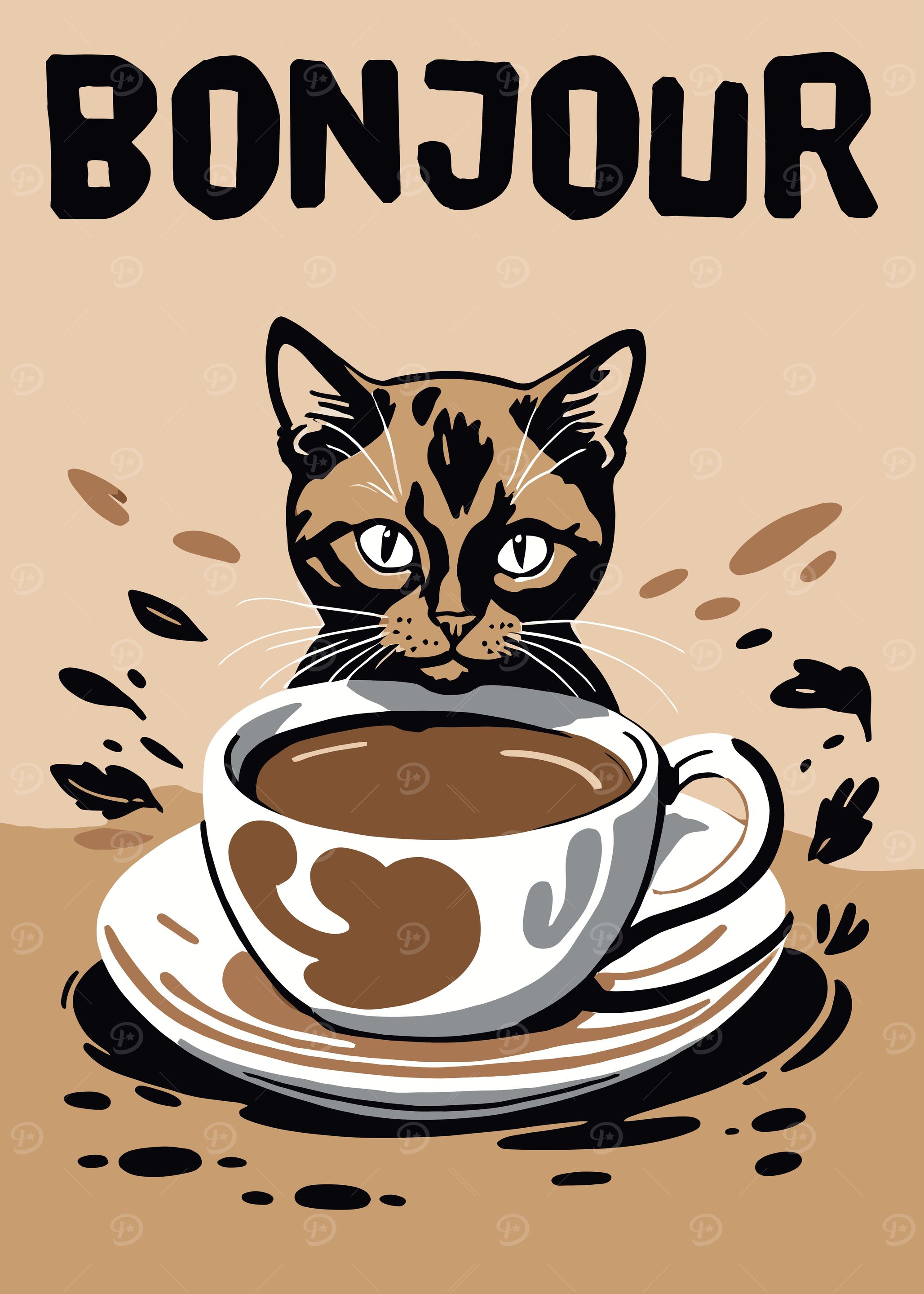 Bonjour Coffee Poster