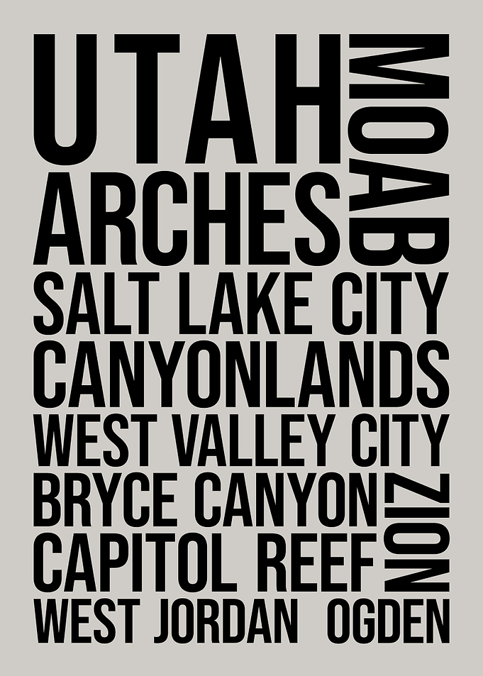 Utah Cities Travel Art