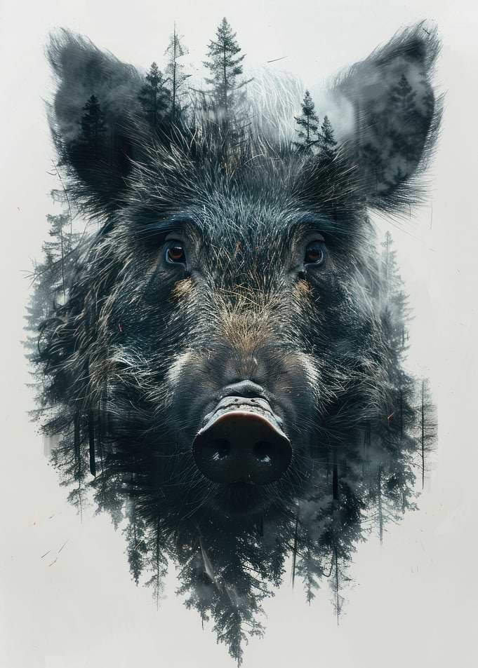 Wild boar portrait