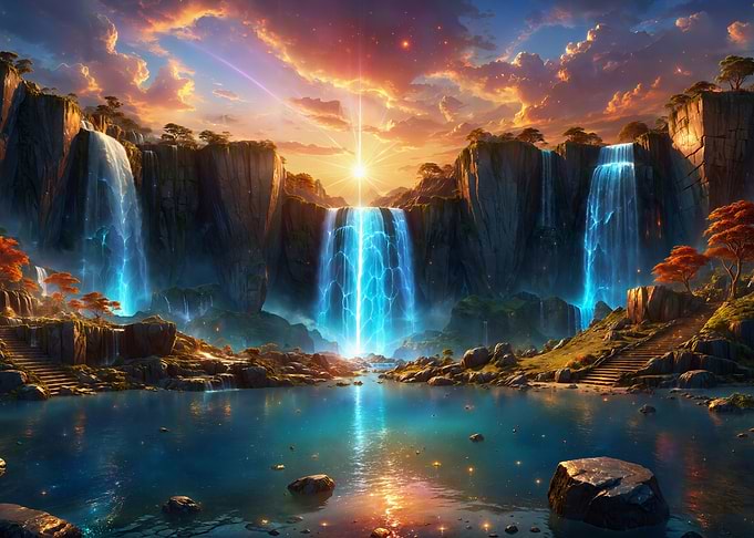 Waterfall Sky Sunrise