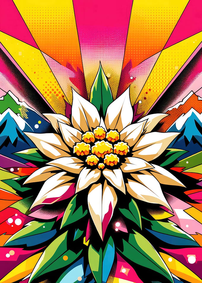 Vibrant Edelweiss Art