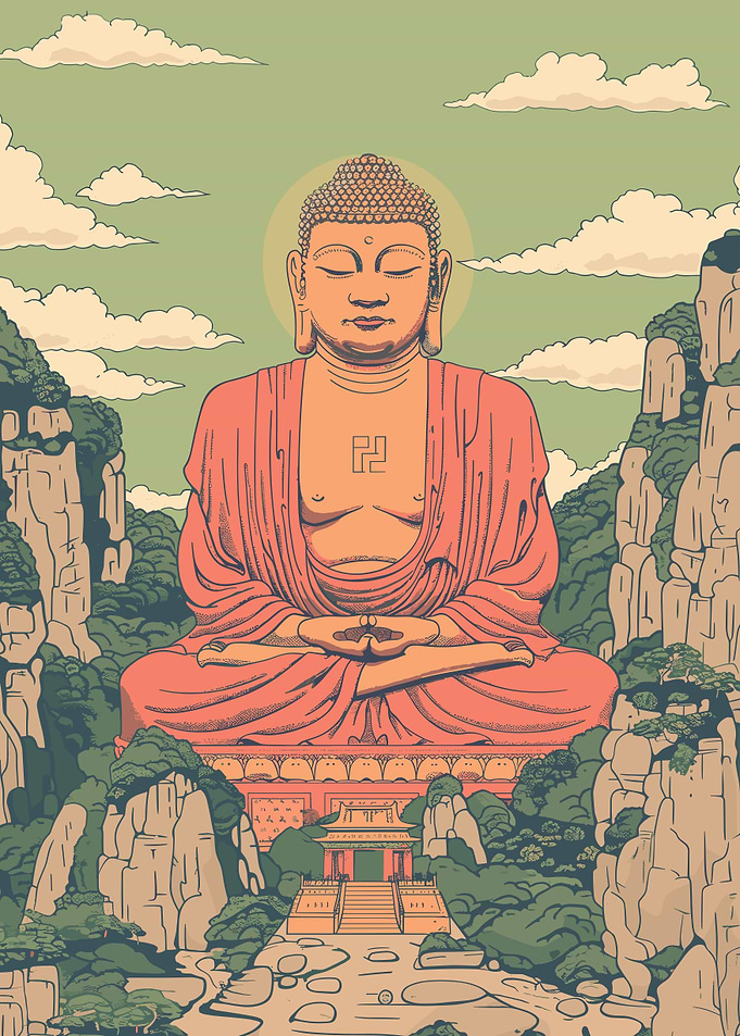 Buddha Between Mountains