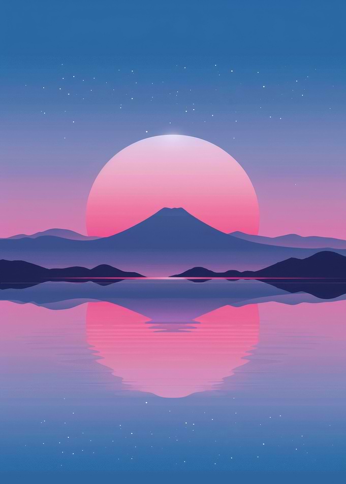 Retro Flat Mountain