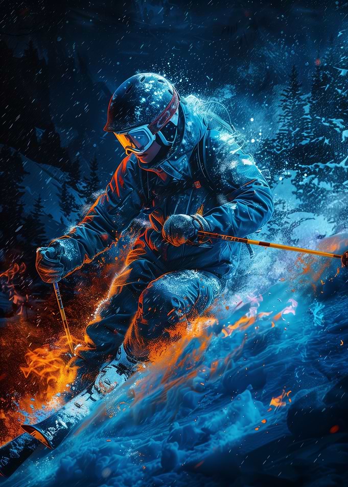 Epic Skiing Digital Art