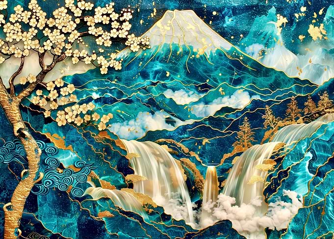 Abstract kintsugi art