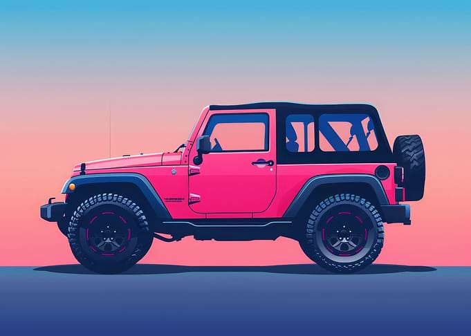 Retro Pastel Car