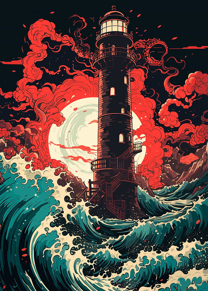 Lighthouse With Loud Waves