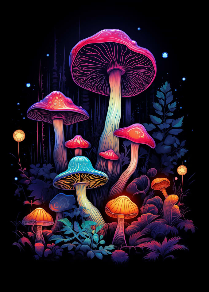 Neon Mushroom Dream