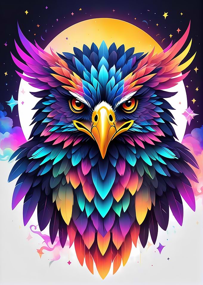 Neon Colorful Hawk