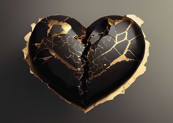 Kintsugi broken heart crac