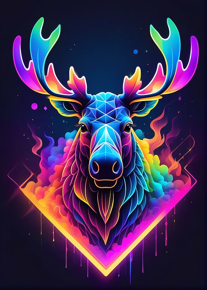 Moose Neon Colorful