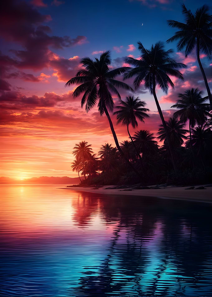 synthwave sunset landscape
