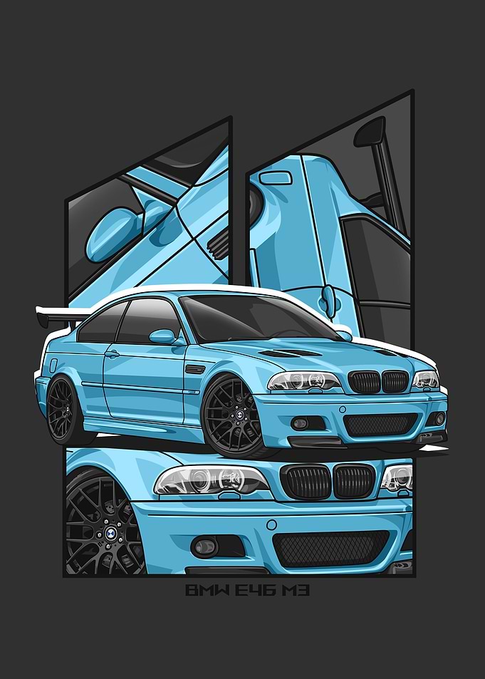 BMW E46 M3 cyan