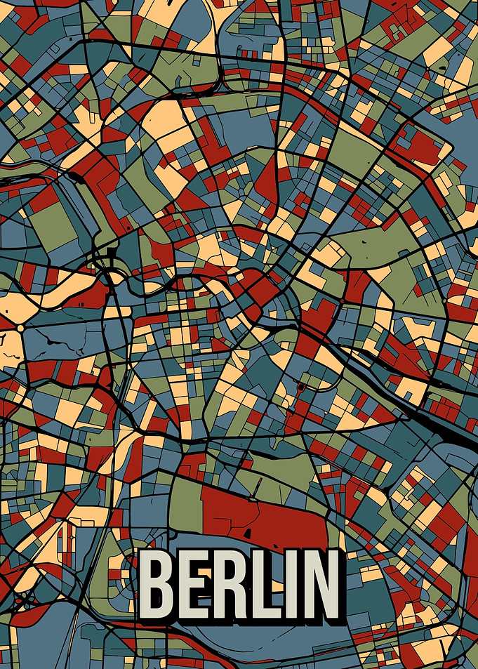 Berlin Earthtone City Map