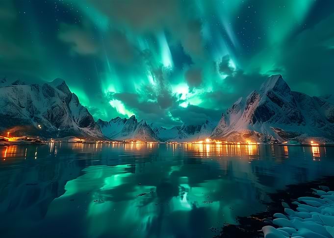 Aurora Borealis Mountains