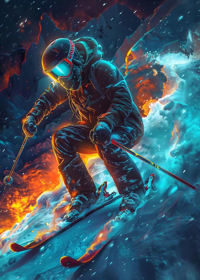 Skiing Digital Art