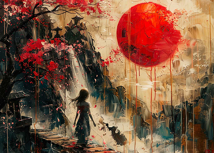 Japanese Cherry Waterfall
