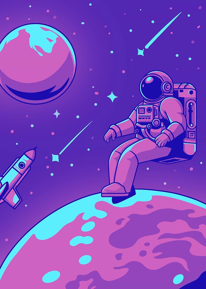 Astronaut neon style