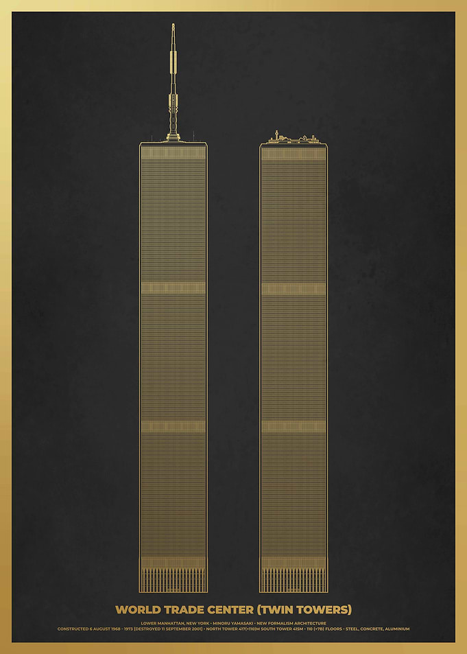 Gold WTC Twin Towers